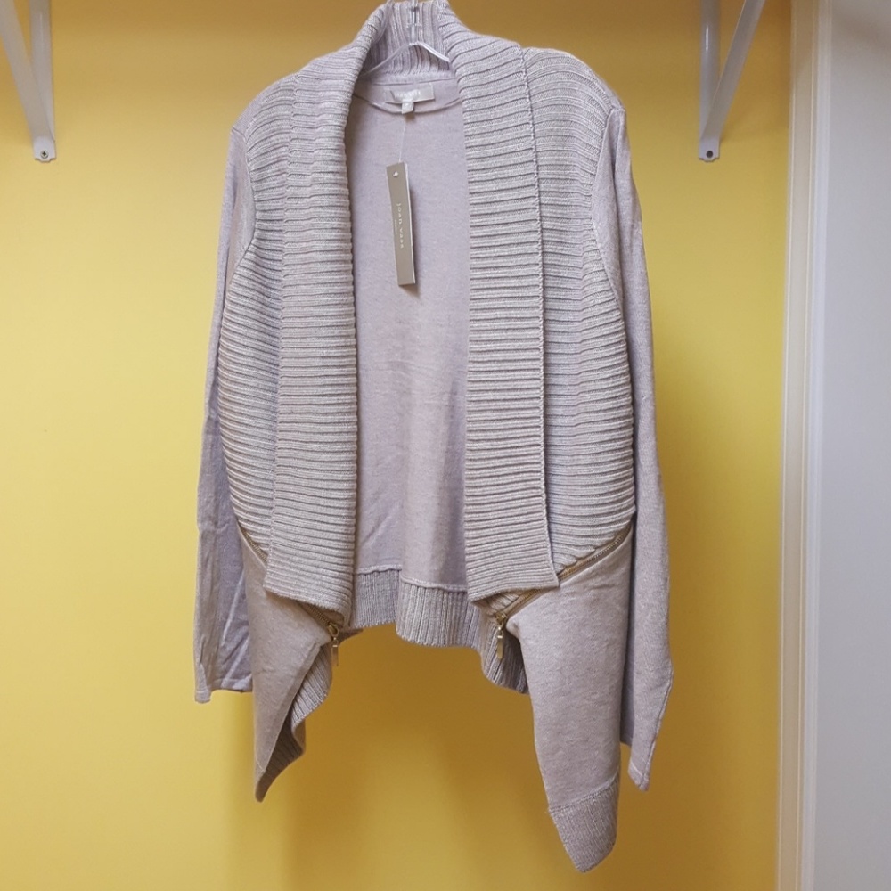 NWT Joan Vass sweater with zippers, size xl